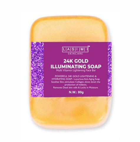 24K GOLD ILLUMINATING SOAP Multi Vitamin Lightening Face Bar 80g